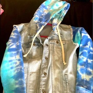 Denim hoodie jacket